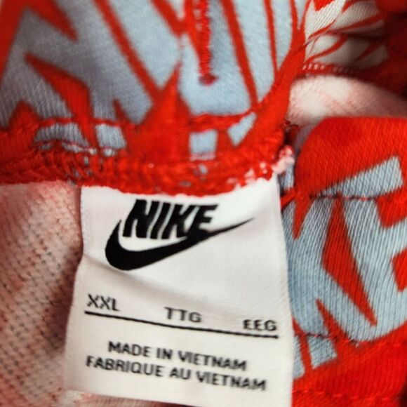 Nike Jogger Sweatpants Womens Size XXL Orange All Over Logo Fleece Lined NEW - Picture 6 of 14
